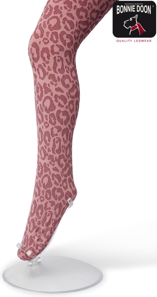 Bonnie Doon Kinder Panty met Panter Print 100 Denier maat 164-182 L Oud Roze - Uitstekend Draagcomfort - Meiden Panty - Meisjes - Kinderen - Kids - Zebraprint - Dierenprint - Gladde Naden - Perfecte Pasvorm - Mesa Rose - BP213904.16 (8717394460991)