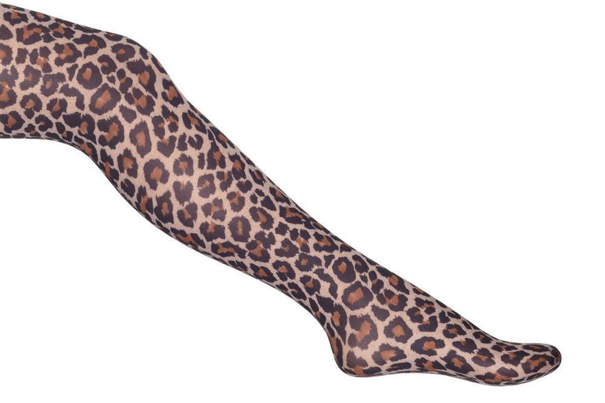 Bonnie Doon Kinder Panty met Panterprint 50 Denier maat 104/110 - Meisjes Panty - Bruine Panter Print - Panty Kinderen 50 den - Tiener Panty - Feestelijk - Stoer - Kids Printed Leopard Tights - Toffee - BN953962 (8717394430208)