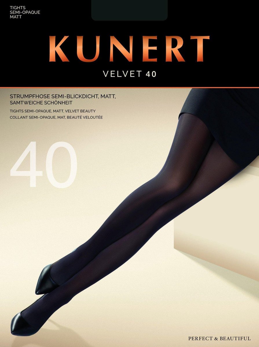 Kunert Velvet 40 matte semi opaque panty Maat 36-38 Kleur Zwart (4005074562528)