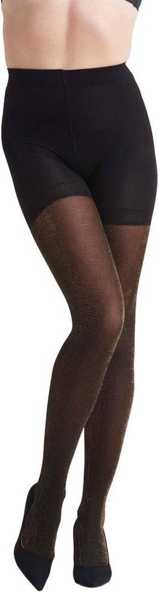 NOMI Shapewear - Corrigerende Panty 90D High Waist met Gouden Lurex - Goud - Maat XL (8719128224367)