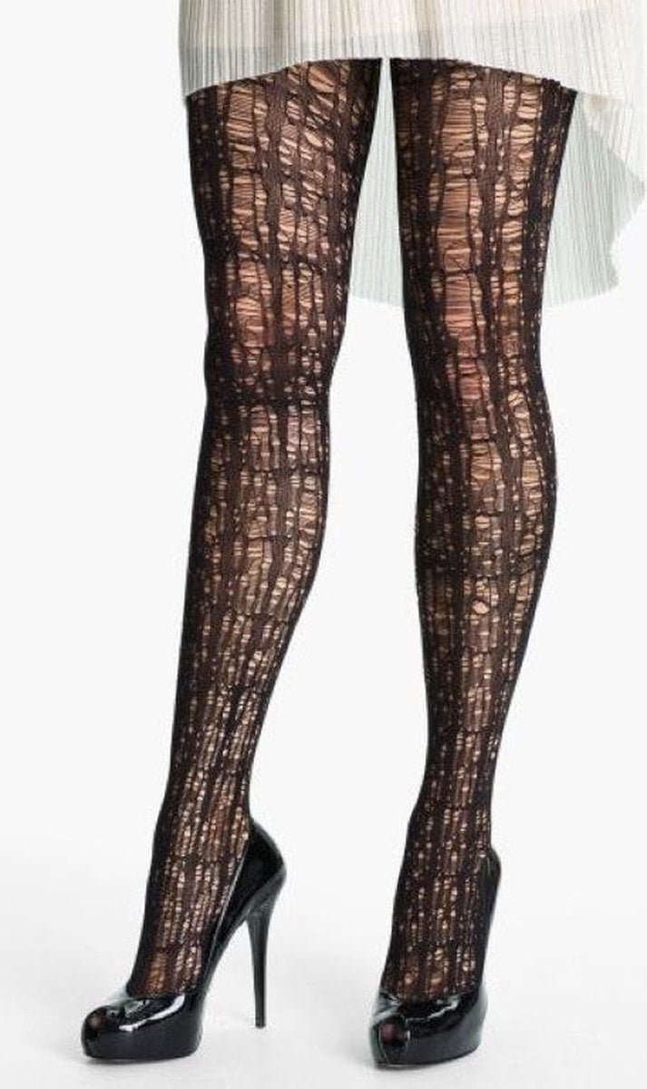 Pretty Polly Tights - Panty - Zwart Mesh & Opaque - One size (5053014027803)