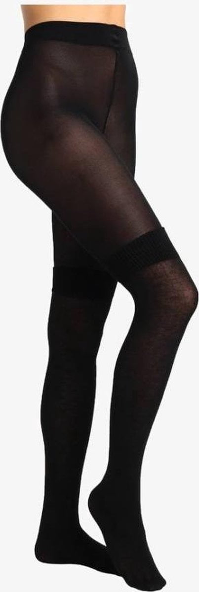 Pretty Polly Zwarte Overknees Panty - Black - M/L (5053014473952)