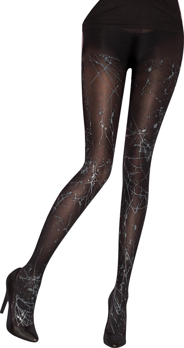 Pretty Polly Paint Splatter Panty - Black - One Size - (Eur 36 tot 42) - AUK4 (5053014379261)