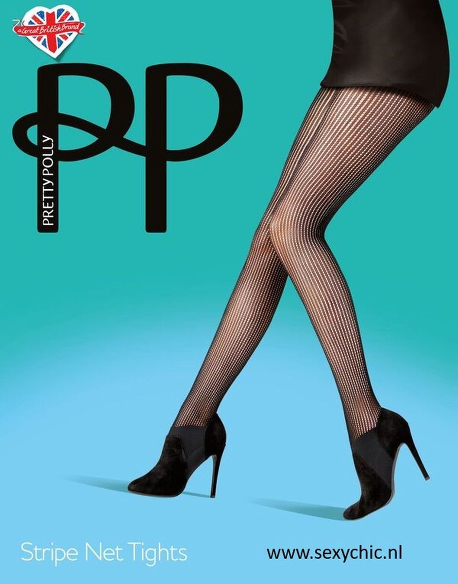 Pretty Polly Stripe Net Panty - Black - One Size - (Eur 36 tot 42) - AUU6 (5053014429249)