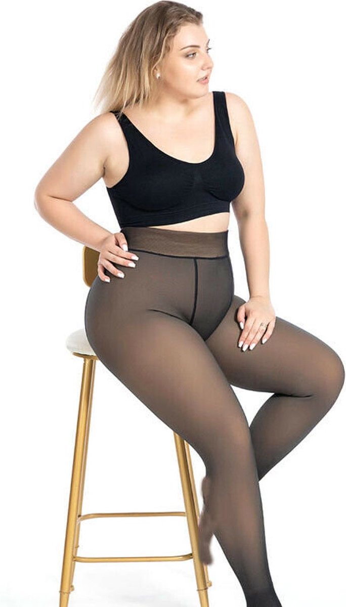 SHOPFINO - Verbeterde Versie - Maat L - Lengte 105CM - Warme Panty - Panty - Fleece Kousenbroek - Fleece Panty - Fleece legging- Thermo panty - Gevoerde panty - Winterpanty - Zwarte panty - Huidskleur - Bekend van Tiktok (8720299453388)