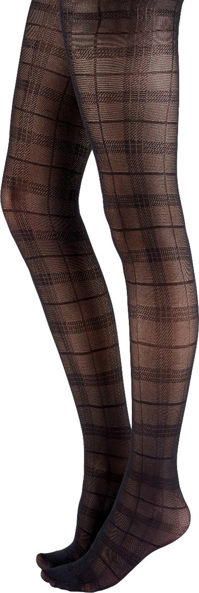 Pretty Polly Tartan Pattern Panty - Zwart - Size 2 - AYK3 (5053014970314)