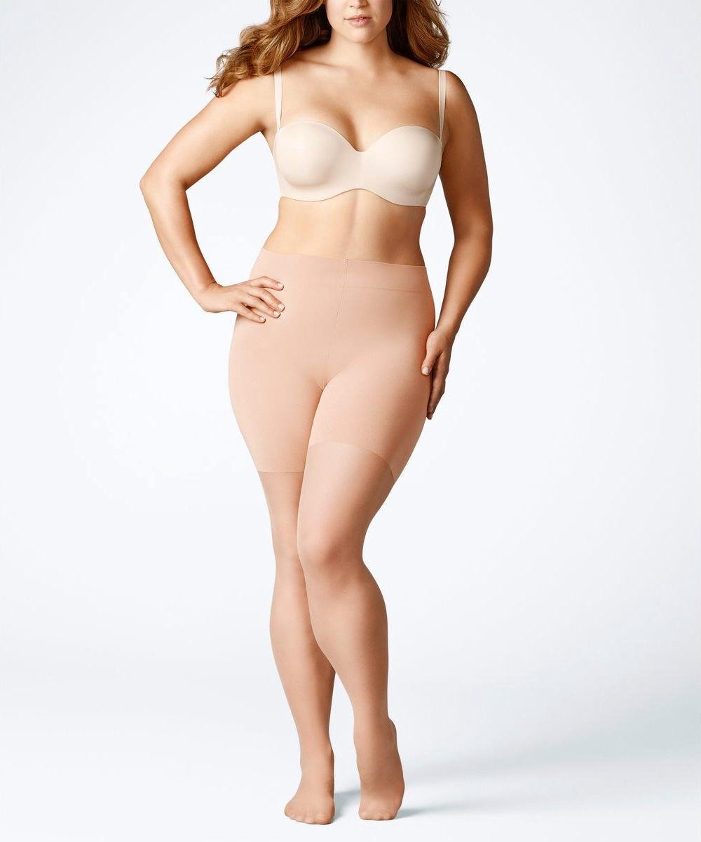 FALKE Beauty Plus fijn elegant comfortabel mat zonder motief grote maten Sheer 20 Denier Beige Dames panty - Maat E SHORT (4043874354882)