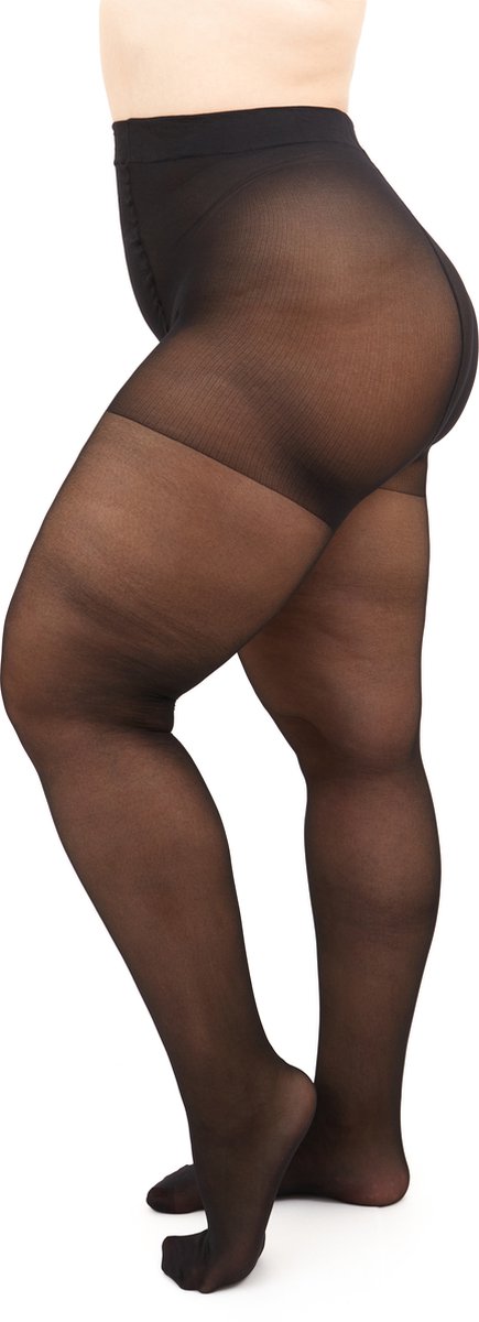 Giulia - Molly 40den (enkel grote maten) Panty speciaal voor dames met kortere benen (multipack) - Zwart - XL (6096702734781)