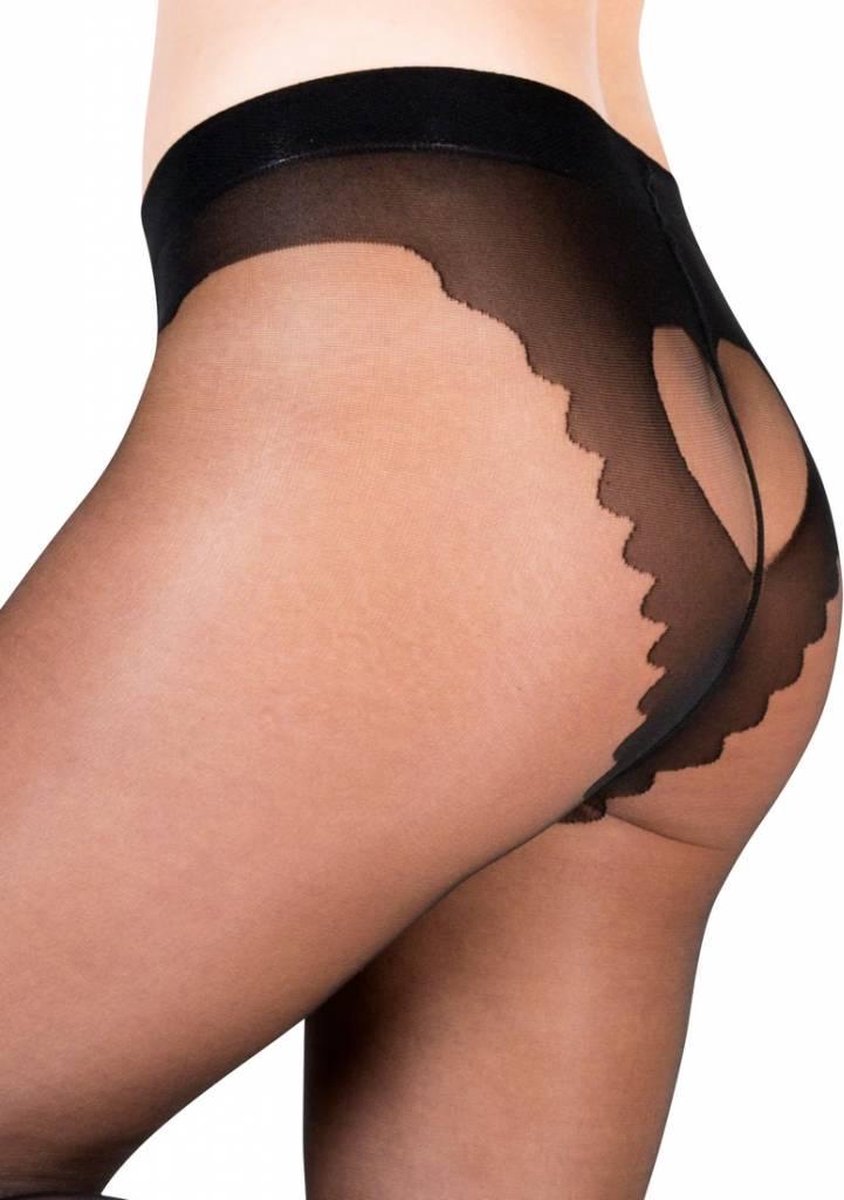 FIORE Corazon 20 zwarte panty met hartje - Zwart (1750090010043)