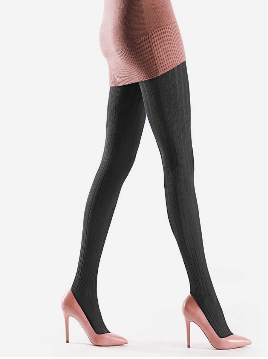 Oroblu - Medison - Panty Tights maillot - Kleur Zwart melange donker grijs - maat Small (8300122777388)