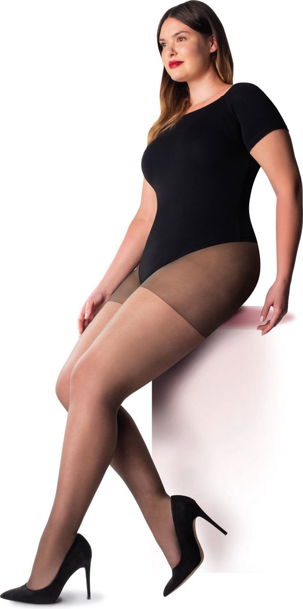 Pretty Polly Curves - Plus Size - 15 Denier - Ladder Resist Panty - 3 paar - Maat 60 - 66 - Sherry (5053014853860)