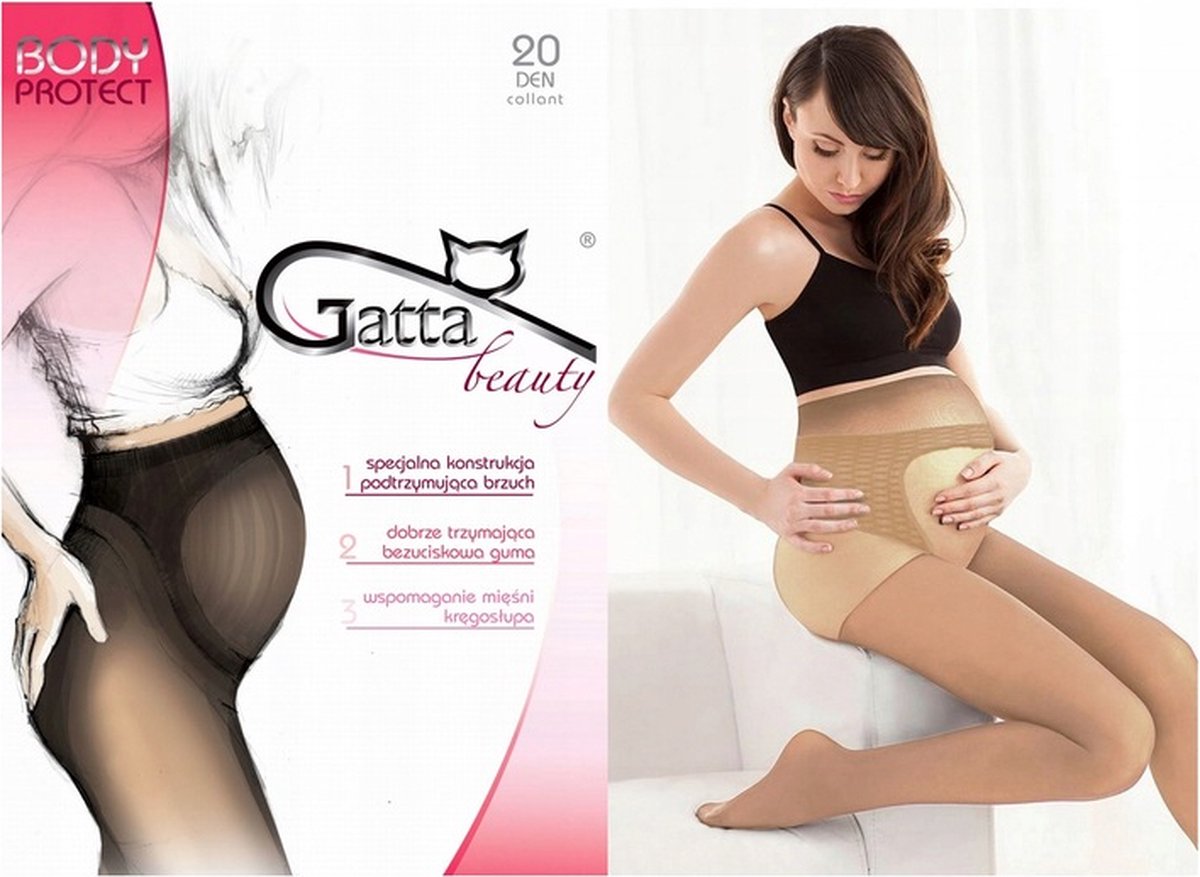 GATTA - Zwangerschapspanty - 20 DEN - Maat L - Beige - Daino - Dames Panty - Zwanger - Panty Zwangerschap - ( 1 stuks ) (8721008929354)