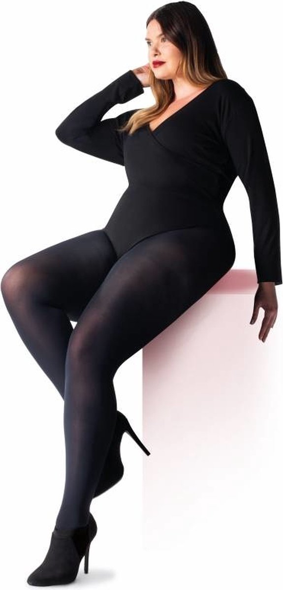 Pretty Polly Panty - Maillot - Plush - Matte Panty - Curves - Opaque - Grote Maten - Maatje Meer - Plus Size - Dikke Panty - 60 Den. - 4XL - 66/72 - Zwart (5053014853525)