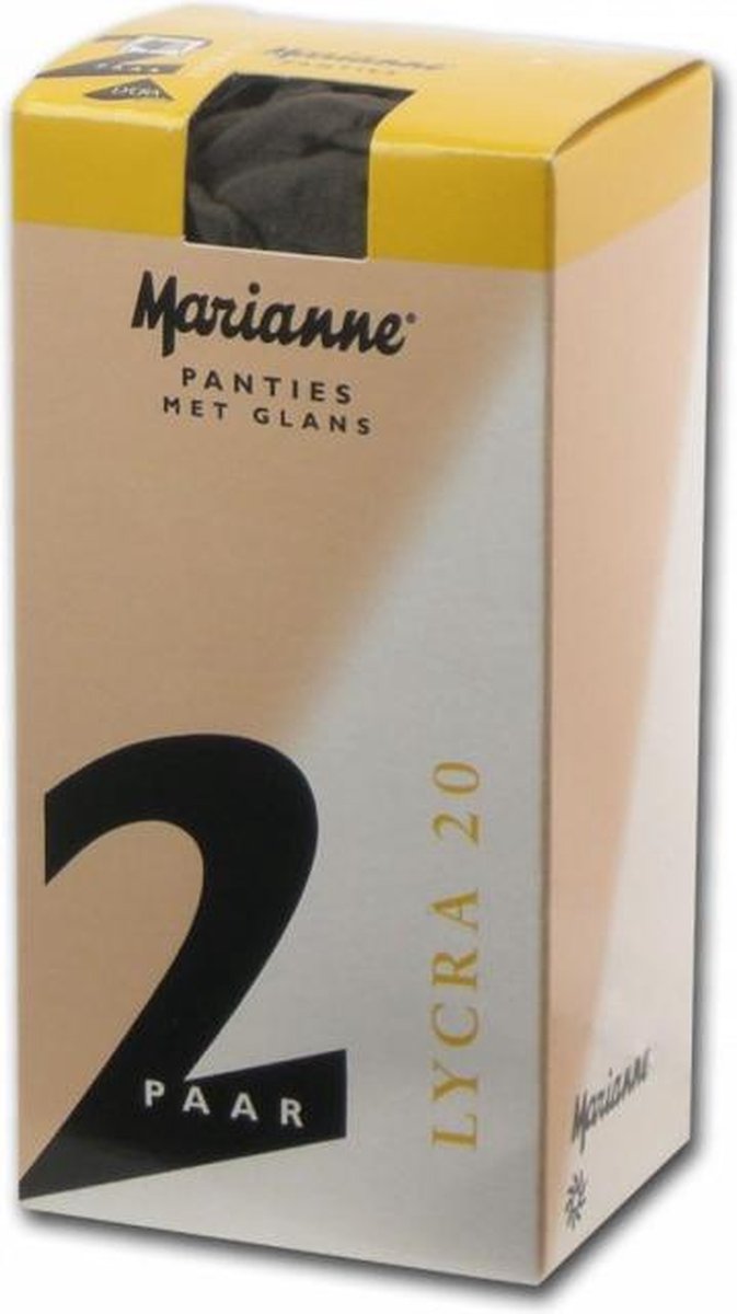 Marianne - Panties met Glans - Lycra 20 denier - zwart - L/XL - 2-pack (8713781015522)