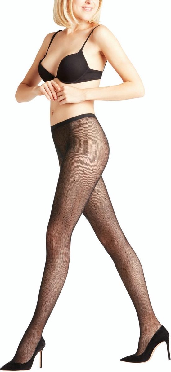 FALKE Plumetis Dames Panty - Zwart - Maat XL (4043874787338)