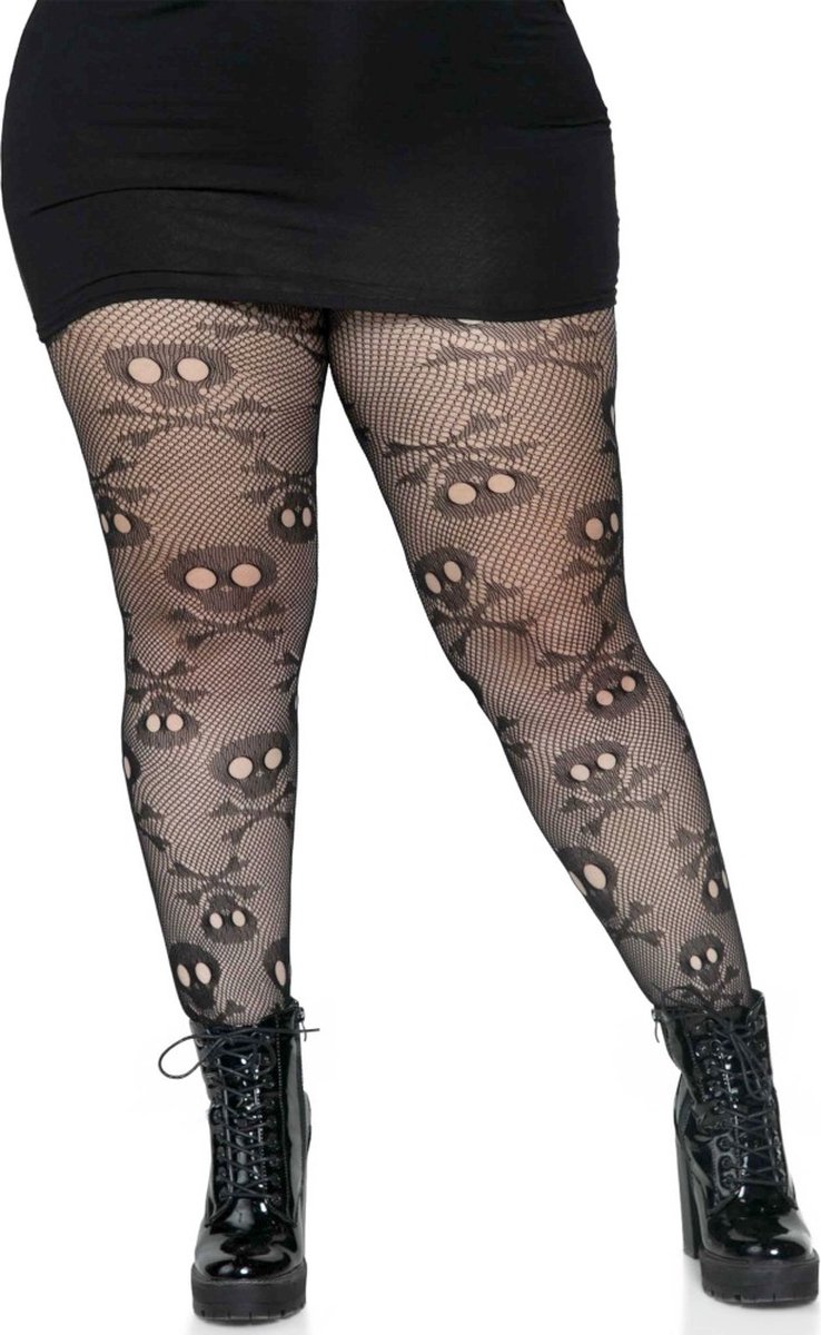 Leg Avenue - Pirate Skull Net Panty - Zwart (0714718560700)