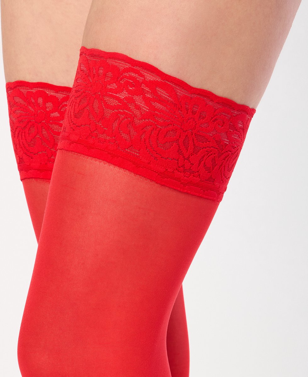 Merry Style MS-SS-J01 Dames Panty - 40 DEN -halsterloos - Polyamide - Rood - M-L (4055191442944)