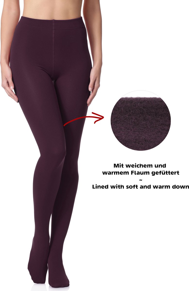 Merry Style Dames Panty - 160 DEN - Halsterloos - Polyester - MS-WK-24555-Tights - Wijnrood-2 - 42-44 (4061692450043)