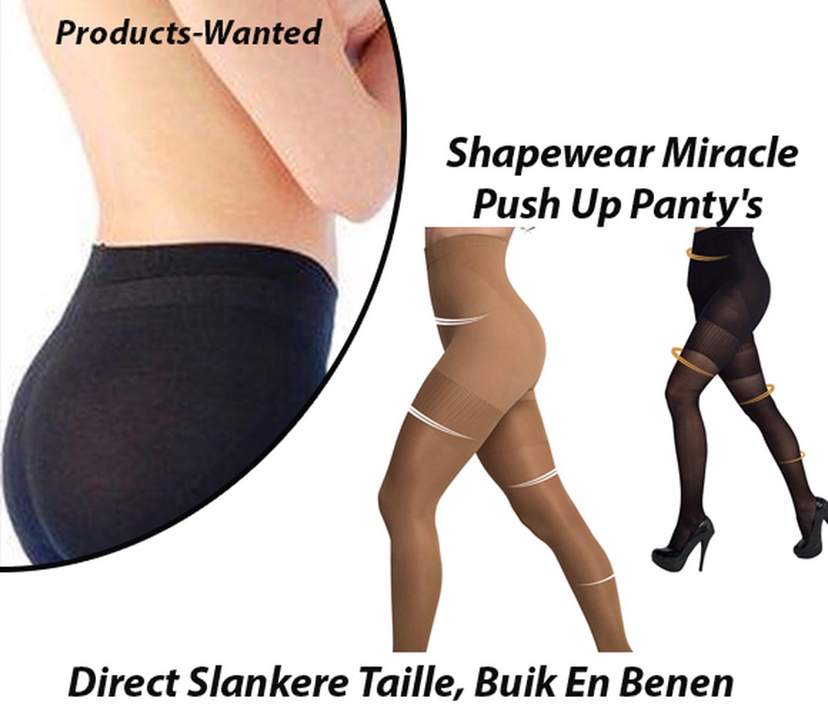 2-Pack Shapewear Miracle Push Up Panty's-Maat L (7448121212248)