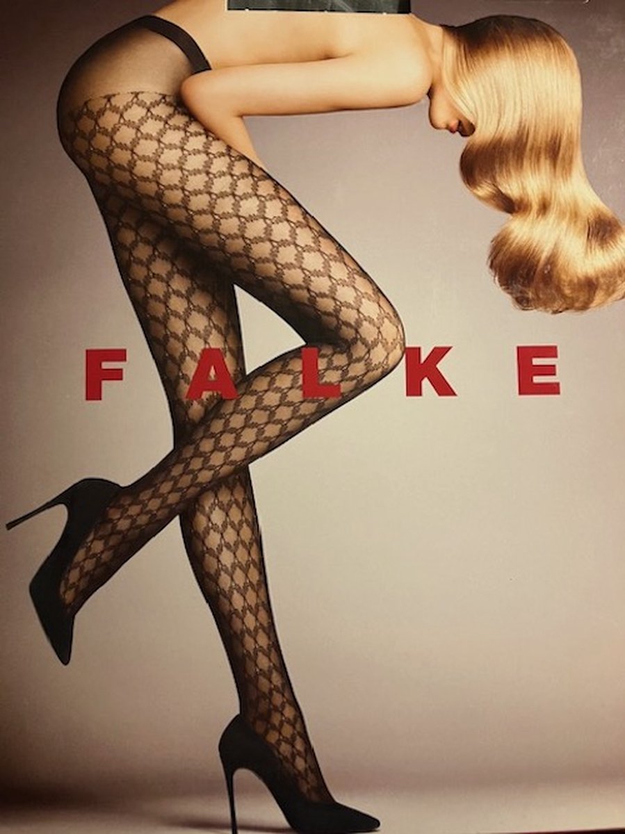 Falke 30 den fantasie panty maat S/M zwart (4043874347549)