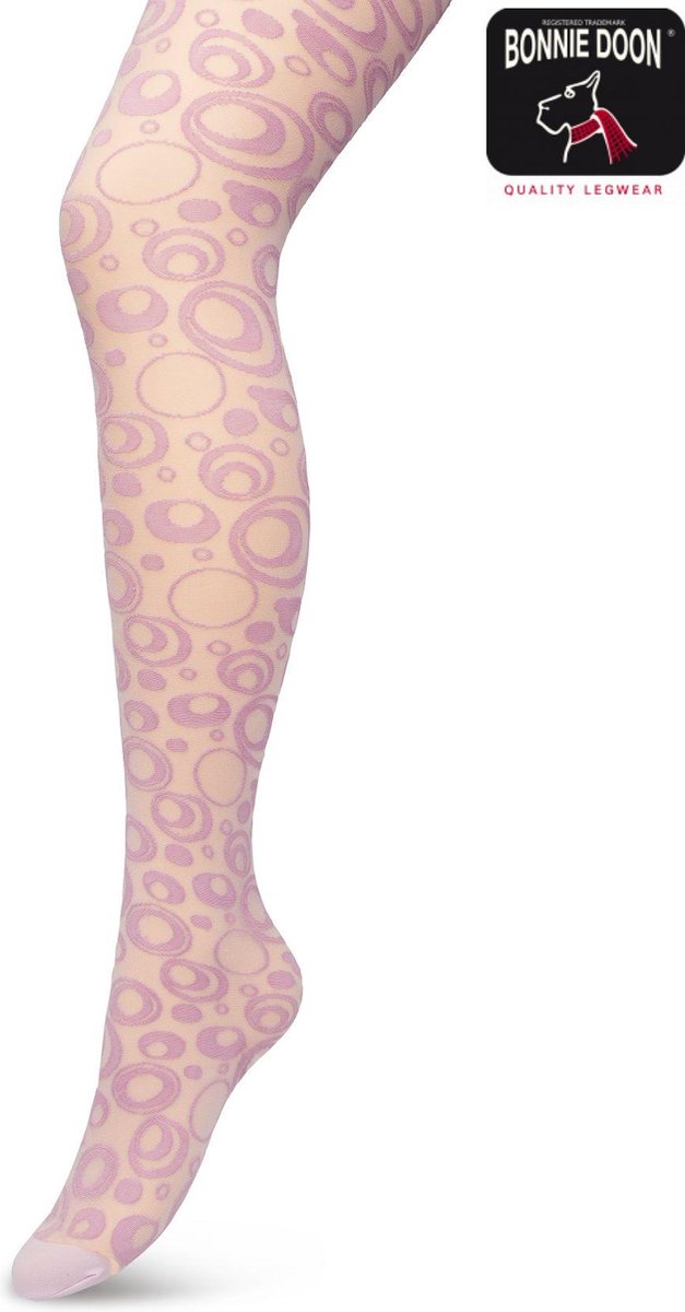Bonnie Doon Panty 50 Denier Lila Dames maat S/M - Rondjes en stipjes - Print - Cirkels - Dot Panty - Gladde Naden - Maximaal Draagcomfort - Circkles and Dots Tights - Chique Panty - Feestelijk - Licht Paars - Lichtpaars - Lavender Mist - BP221904.261 (8717394472048)