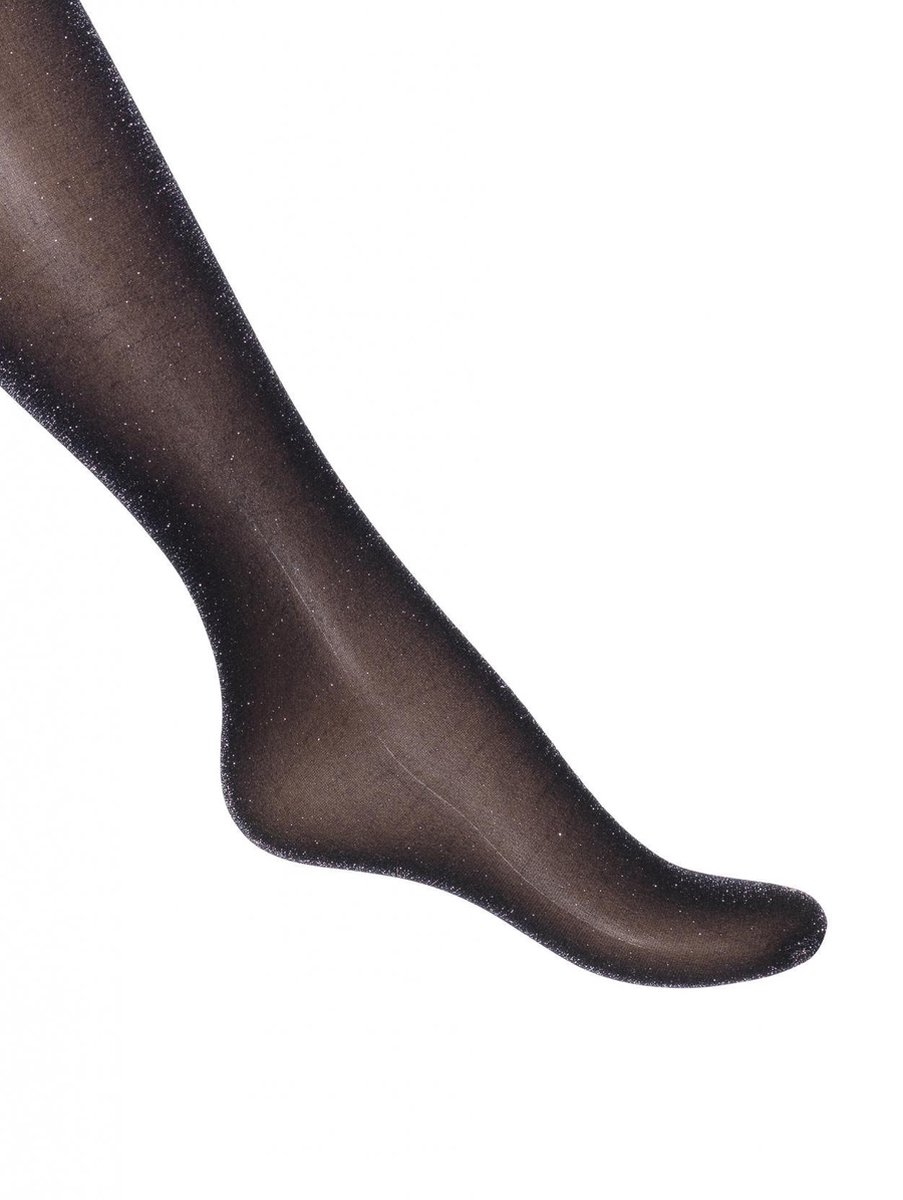 Bonnie Doon sparkling 20 den panty M zwart/zilver (8717394401055)