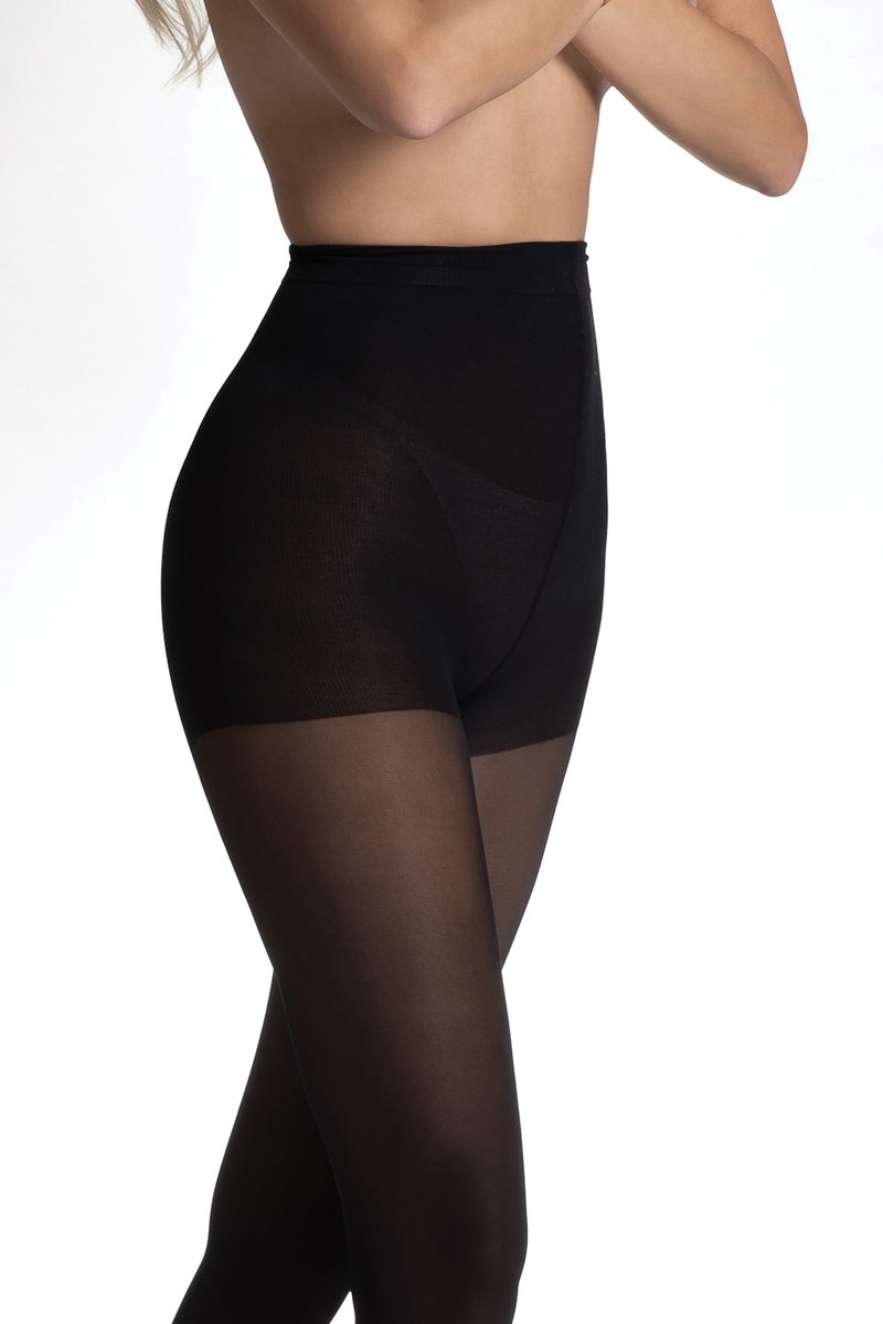 Compressie Panty Stewardess - 50 Denier - Zwart - Maat: S - Model: Fly Tights - Merk: Amour (5907244562033)