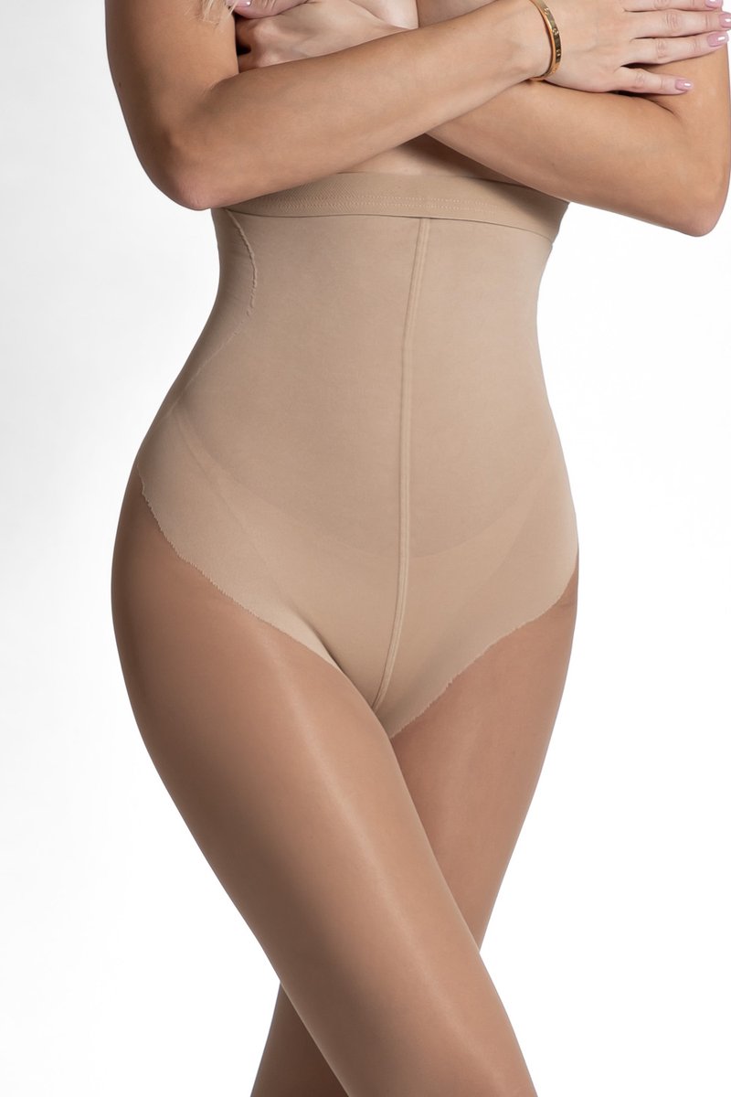 Corrigerende Panty - 20 Denier - Beige - Maat: M - Model: Corset Slim - Merk: Amour (5907244562316)