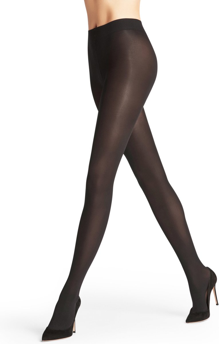FALKE Seidenglatt licht glanzend half ondoorzichtig 40 Denier panty maillot dames zwart - Maat XL (4043874589833)
