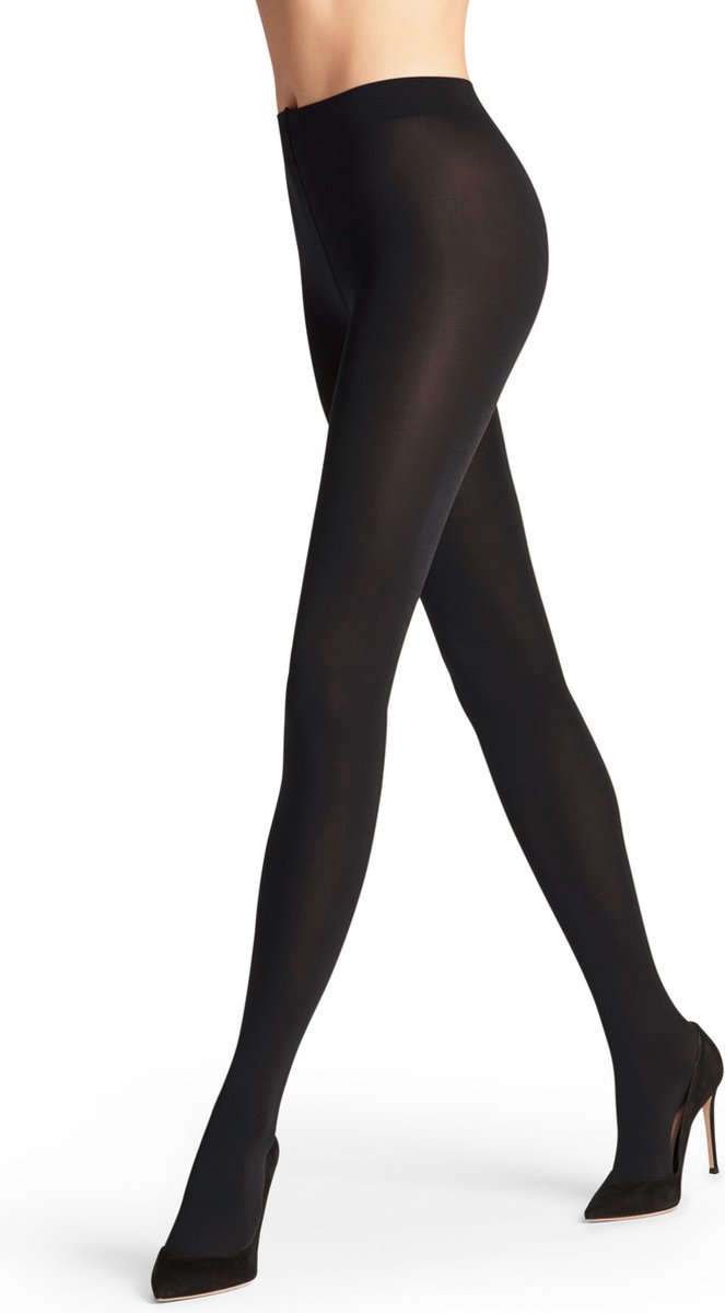 FALKE Seidenglatt licht glanzend ondoorzichtig 80 Denier panty maillot dames zwart - Maat S (4043874390279)