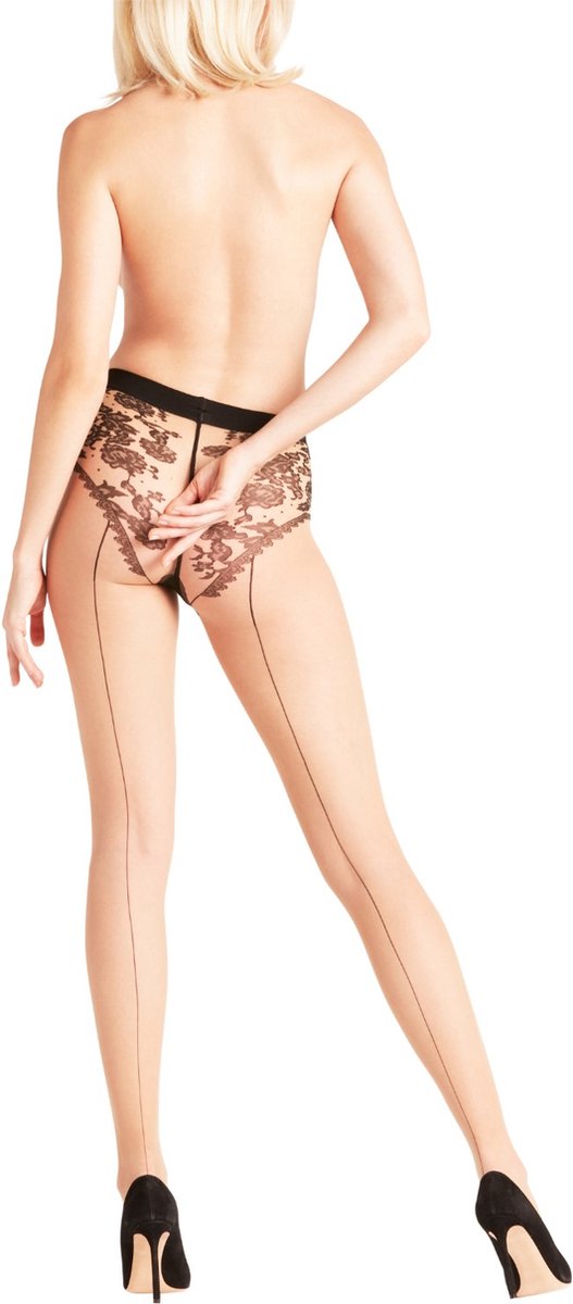 FALKE Sheer Lady 20 DEN dames panty - pow/black - Maat: L (4043874836357)