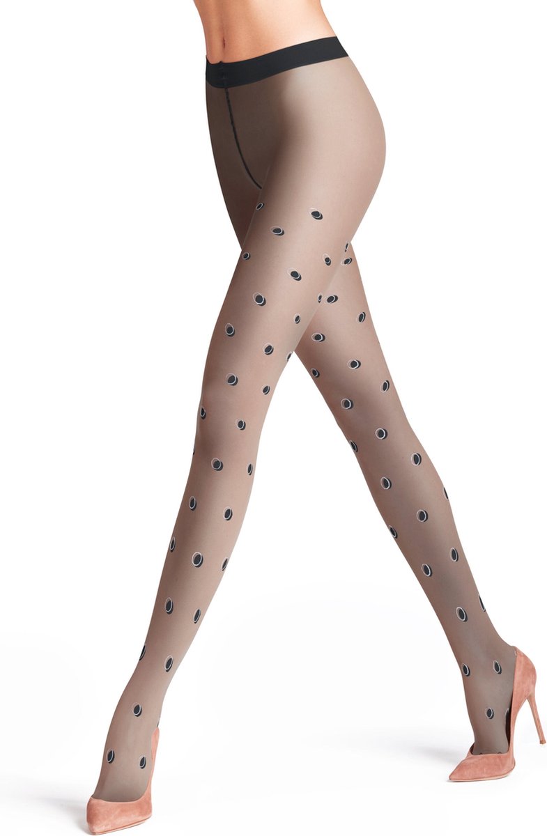 FALKE Top Dot 20 DEN dames panty - black - Maat: M (4004758287795)