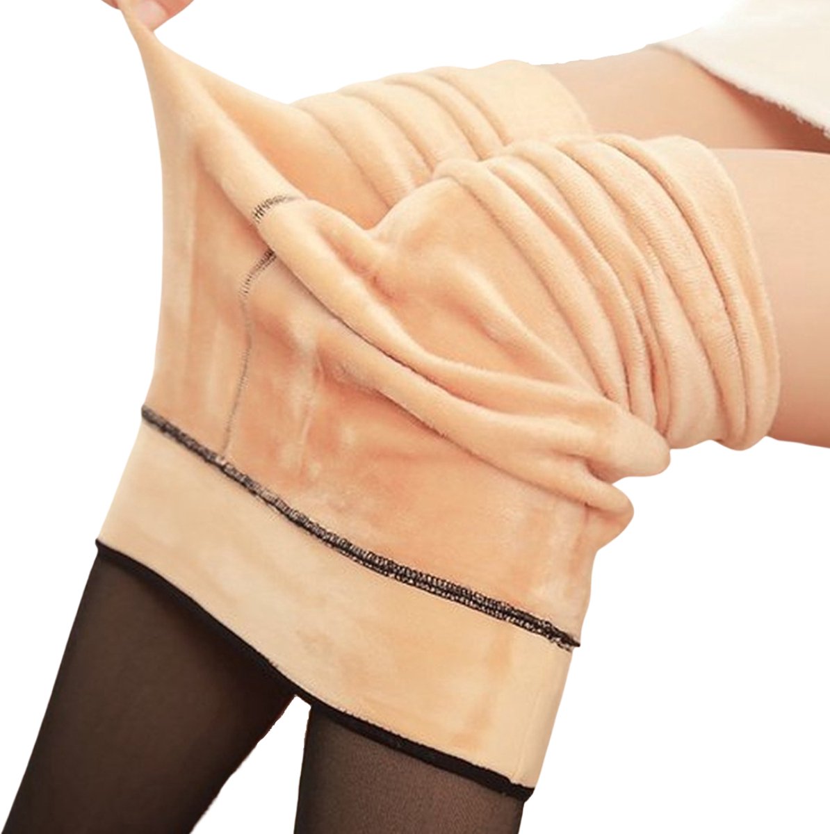 Feilloos - Fleece Panty - Thermo Panty - Warme Panty - Gevoerde Panty - One Size Fits All - Zwarte Panty - Warm (8720892027528)