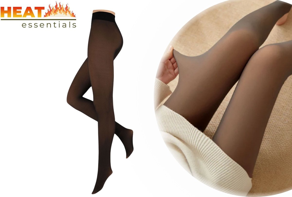 Heat Essentials Fleece Panty - Bruin Nude - Maat S/M - Thermo Panty Huidskleur - Anti ladder - Fleece Legging Dames (8721055485513)