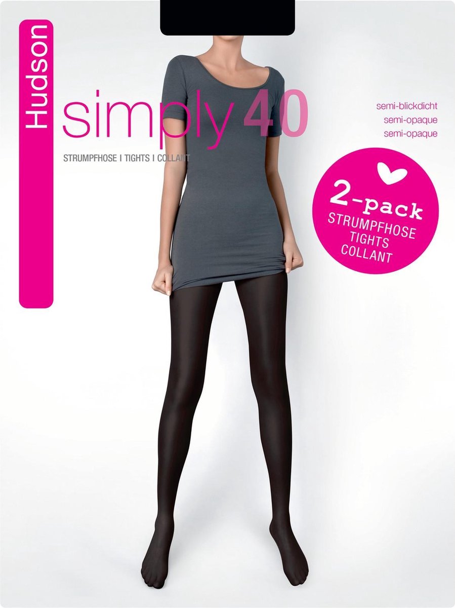 Hudson Simply 40 Panty - 2 pack - Zwart - Maat 42-44 (4037381811761)