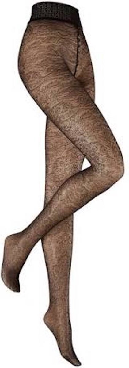 Kunert zwarte 30 den panty met bloemmotief maat 42/44 (4005074868958)