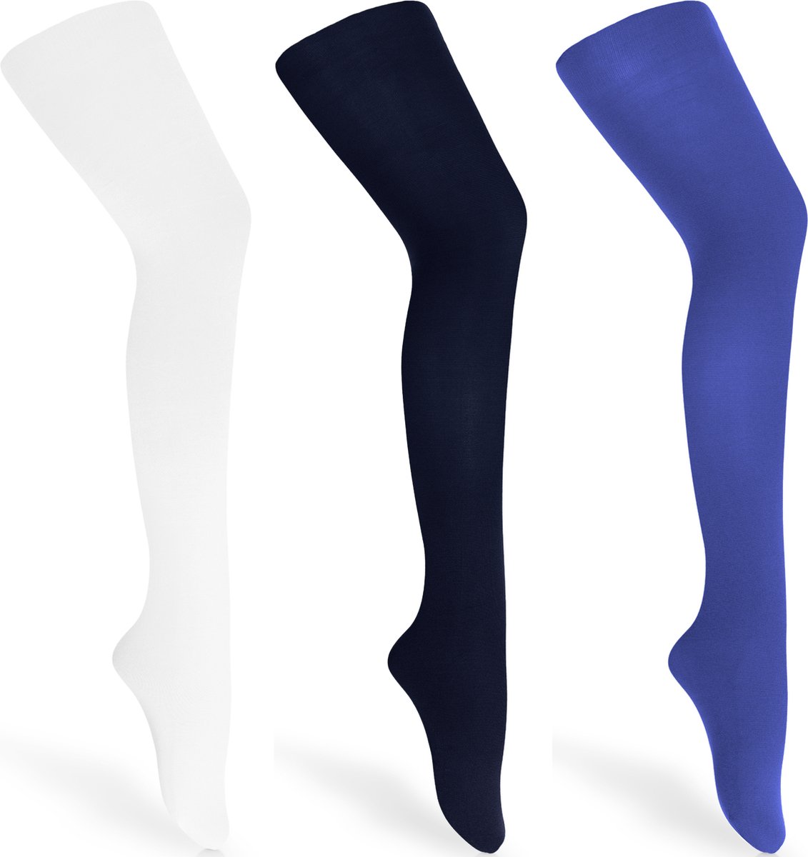 Merry Style Kinderen 3 Pack Panty - 60 DEN -Microvezel - Meisjes - Polyamide - Wit/Navy blauw/Modrak - 92-98 - WL-010-3B (4061692833259)