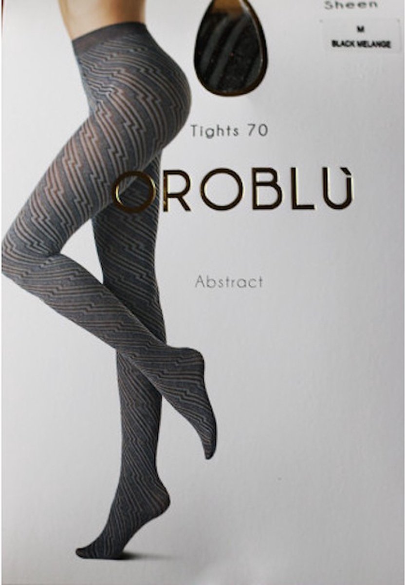 Oroblu fantasie panty sheen 70 den maat M zwart melange (8300289816647)