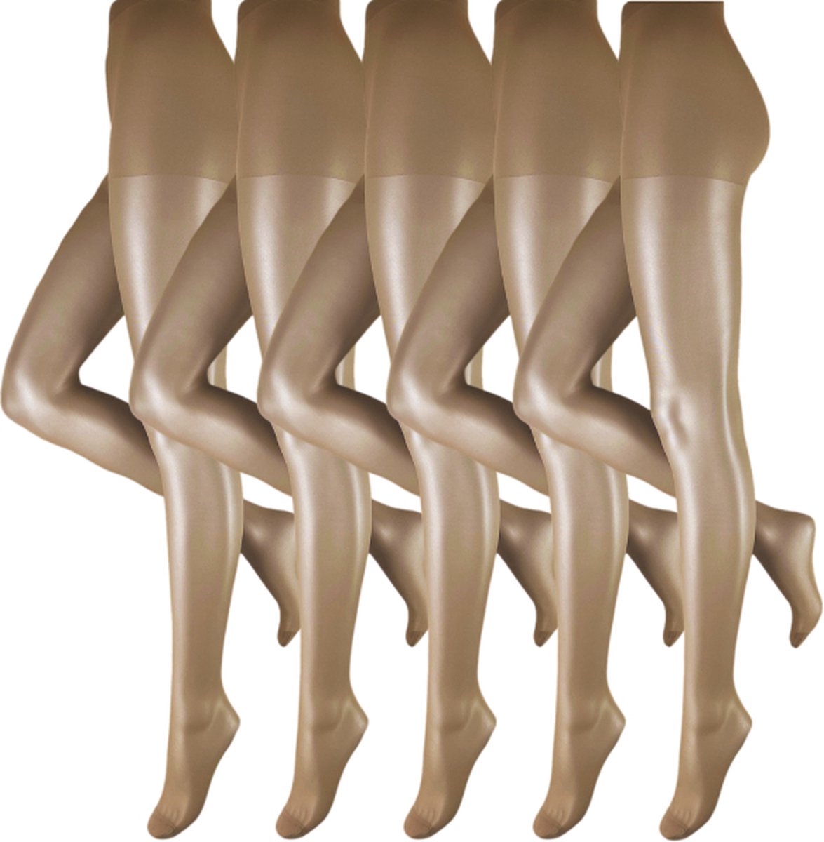 Panty - 5 stuks - Klassiek - 20 den - Caramel - Maat L (6094015163144)