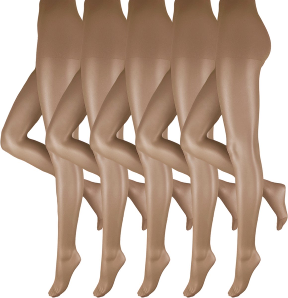 Panty - 5 stuks - Klassiek - 40 den - Daino bruin - Maat M (6094022771707)