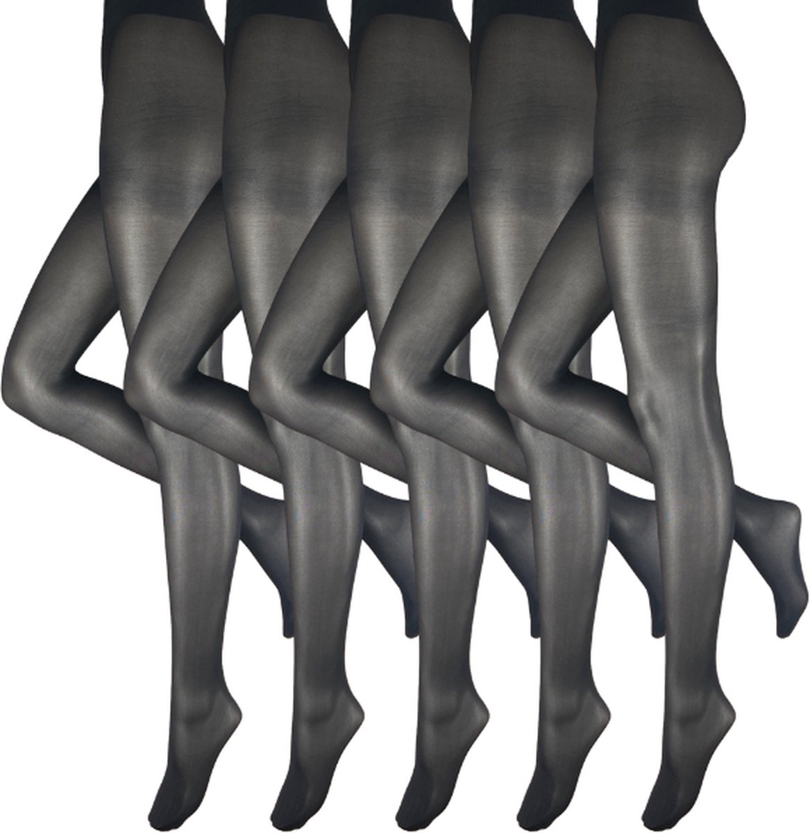 Panty - 5 stuks - Klassiek - 40 den - Zwart - Maat S (6094021968962)