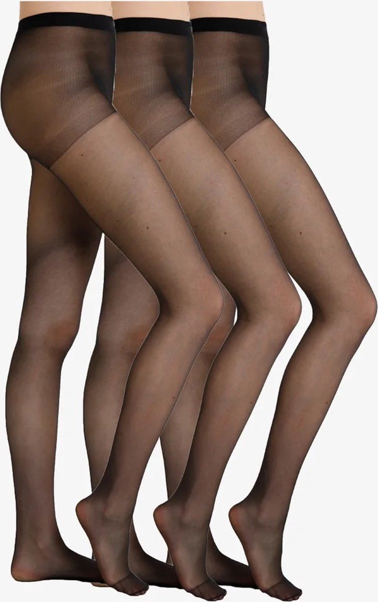 Pretty Polly Panty - Day To Night - Sheer - 3 paar voordeel verpakking - 15 Den - X/L - Zwart (5053014507930)