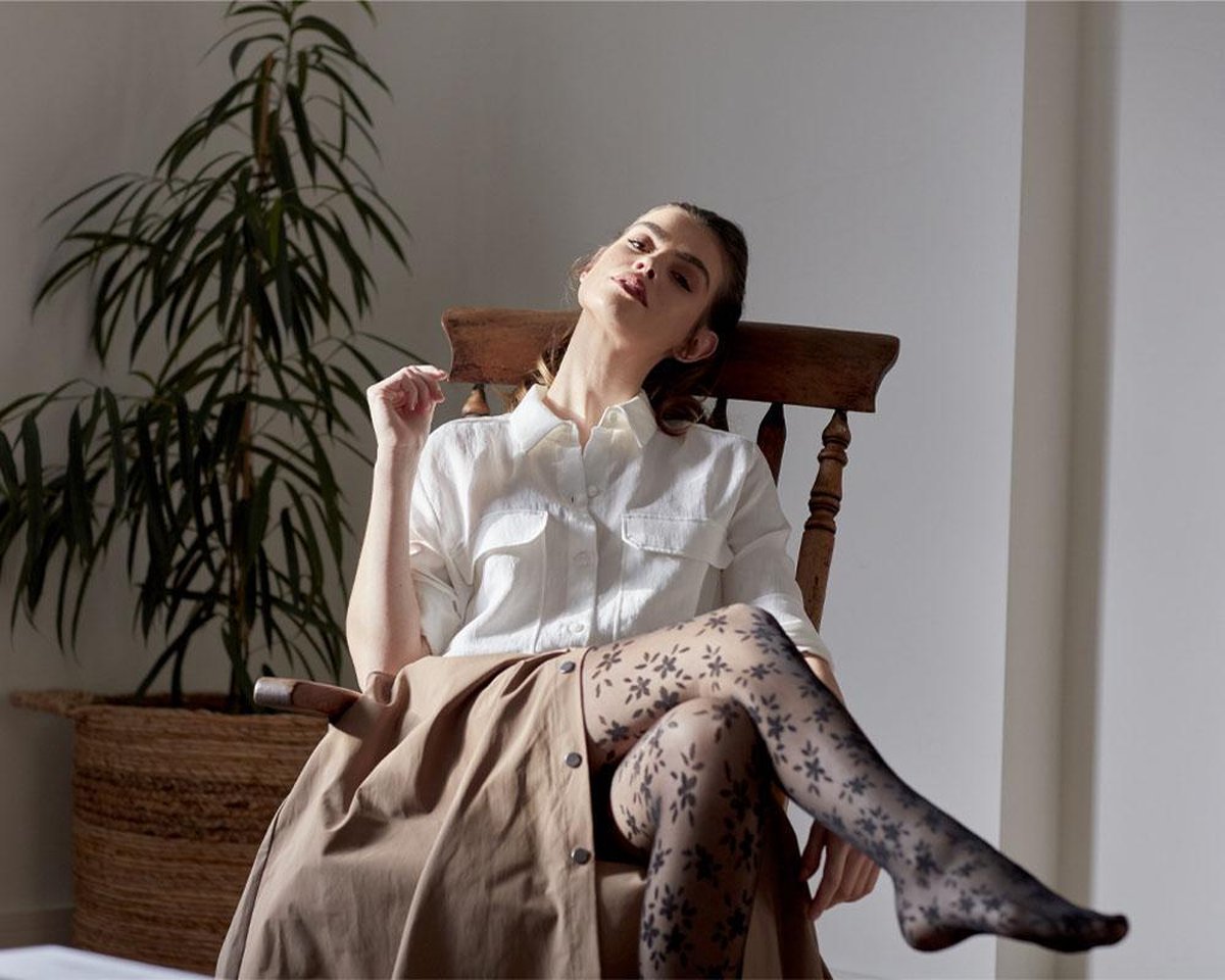 Pretty Polly Panty - Fashion - Flower - One size - 36/42 - Zwart (5053014789558)