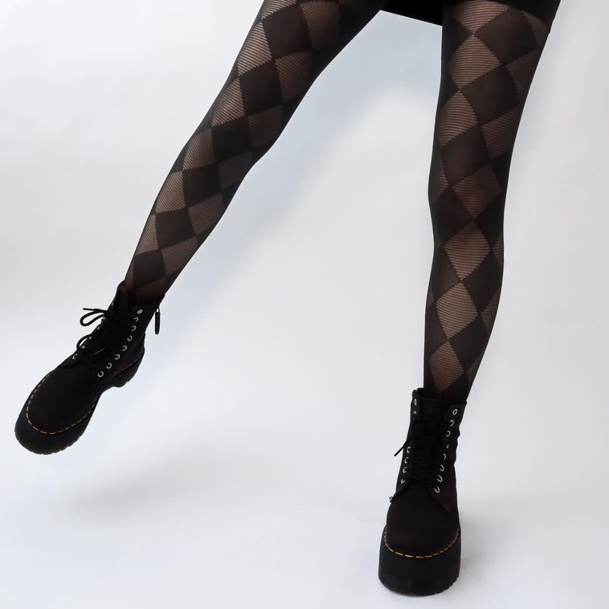 Pretty Polly Panty - Fashion - Large Diamond - One Size - 36/42 - Zwart (5053014896874)