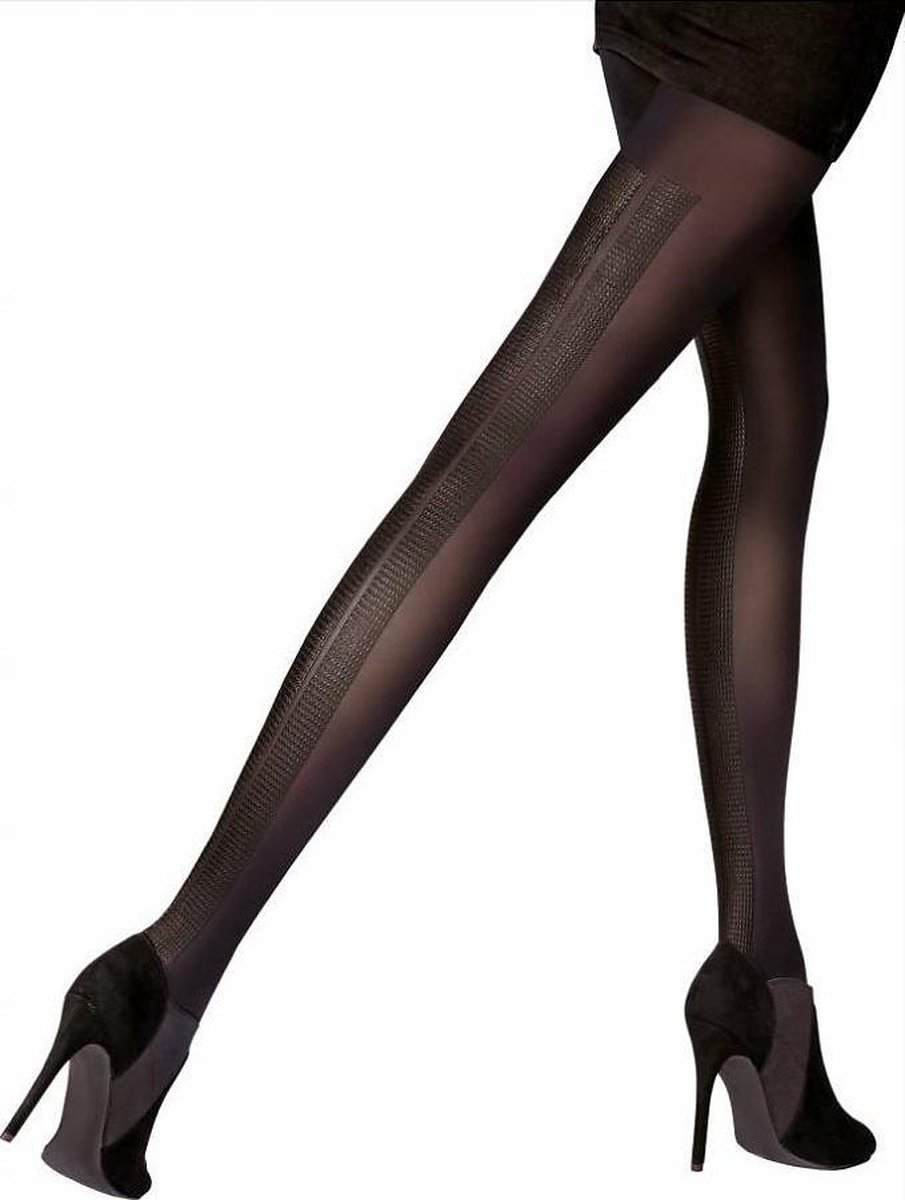 Pretty Polly Panty - Fashion - Naad - Printed Backseam - One Size - 36/42 - Zwart (5053014473853)