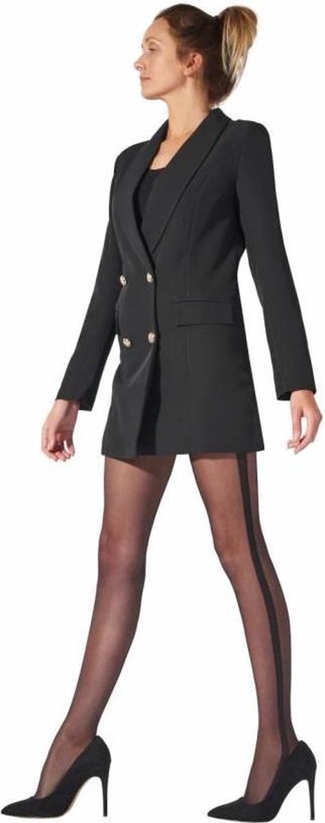 Pretty Polly Panty - Fashion - Side Stripe - One Size - 36/42 - Zwart (5053014606442)