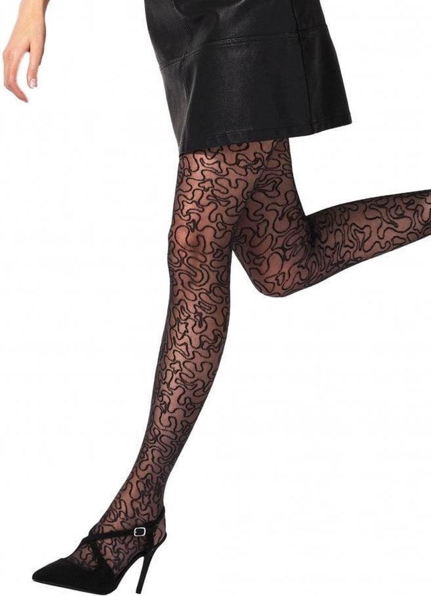 Pretty Polly Panty - Fashion - Squiggle - One Size - 36/42 - Zwart (5053014705671)