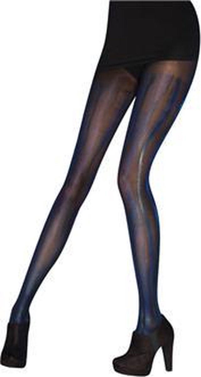 Pretty Polly Panty - Fashion - Wetlook - zwart blauwe - verfstrepen - One Size - 36/42 - Zwart/Mix (5053014379346)