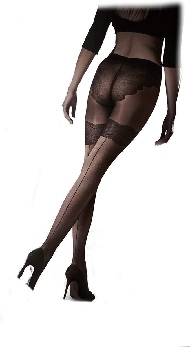 Pretty Polly Panty - Flirty - Hold Up Panty - Naad - Achter Naad - One Size - 36/42 - Zwart (5053014607029)