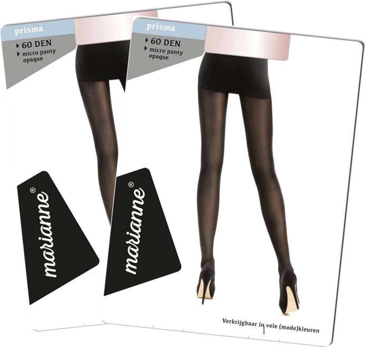 2 Pack Marianne Panty 60 Denier Almost Black L/XL (6013857114145)